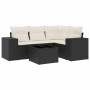 Set de muebles de jardín 5 pzas y cojines ratán sintético negro de , Conjuntos de jardín - Ref: Foro24-3254853, Precio: 343,12 €
