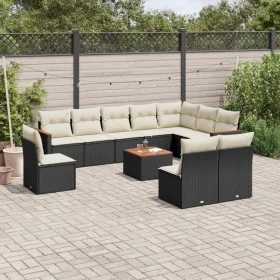 Garden sofa set 11 pieces and black synthetic rattan cushions by , Garden sets - Ref: Foro24-3258479, Price: 604,98 €, Discou...