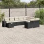 Garden sofa set 10 pieces with black synthetic rattan cushions by , Garden sets - Ref: Foro24-3255393, Price: 610,97 €, Disco...