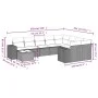 Garden sofa set 10 pieces with black synthetic rattan cushions by , Garden sets - Ref: Foro24-3255393, Price: 610,97 €, Disco...