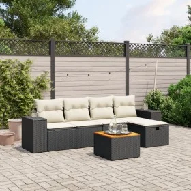 6-piece garden sofa set with black synthetic rattan cushions by , Garden sets - Ref: Foro24-3265165, Price: 354,38 €, Discoun...