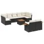 Set de sofás de jardín 10 pzas cojines ratán sintético negro de , Conjuntos de jardín - Ref: Foro24-3227134, Precio: 583,53 €...