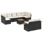 Set de sofás de jardín 10 pzas cojines ratán sintético negro de , Conjuntos de jardín - Ref: Foro24-3227134, Precio: 563,84 €...