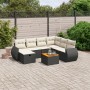 8-teiliges Gartensofa-Set und Kissen aus schwarzem Kunststoff-Rattan. von , Gartensets - Ref: Foro24-3265074, Preis: 446,49 €...