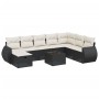 8-teiliges Gartensofa-Set und Kissen aus schwarzem Kunststoff-Rattan. von , Gartensets - Ref: Foro24-3264212, Preis: 505,38 €...