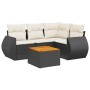 Gartenmöbel-Set 5-teilig mit schwarzen Polstern aus synthetischem Rattan von , Gartensets - Ref: Foro24-3257316, Preis: 338,6...