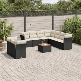 Garden sofa set 11 pieces and black synthetic rattan cushions by , Garden sets - Ref: Foro24-3256042, Price: 603,21 €, Discou...