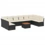 Garden sofa set 11 pieces and black synthetic rattan cushions by , Garden sets - Ref: Foro24-3256126, Price: 581,73 €, Discou...