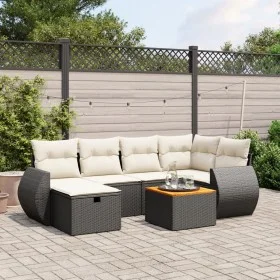 7-piece garden dining set with black synthetic rattan cushions by , Garden sets - Ref: Foro24-3265060, Price: 432,30 €, Disco...