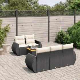 6-piece garden sofa set with black synthetic rattan cushions by , Garden sets - Ref: Foro24-3257218, Price: 432,49 €, Discoun...