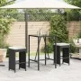 Hochbarhocker für den Garten mit 2 Stück schwarzen PE-Rattan-Kissen. von , Gartenstühle - Ref: Foro24-368686, Preis: 133,60 €...