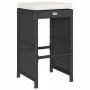 Hochbarhocker für den Garten mit 2 Stück schwarzen PE-Rattan-Kissen. von , Gartenstühle - Ref: Foro24-368686, Preis: 133,60 €...