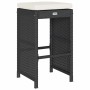 Taburetes altos de bar de jardín cojines 2 uds ratán PE negro by , Garden chairs - Ref: Foro24-368686, Price: 118,82 €, Disco...