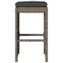 Hochbarhocker für den Garten mit 4 Stück grauen PE-Rattan-Kissen. von , Gartenstühle - Ref: Foro24-368690, Preis: 228,21 €, R...