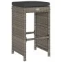 Hochbarhocker für den Garten mit 4 Stück grauen PE-Rattan-Kissen. von , Gartenstühle - Ref: Foro24-368690, Preis: 257,16 €, R...