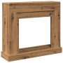 Kaminholzregal aus Eichen-Ingenieurholz, handgefertigt, 100x30x87,5 cm. von , Zubehör für Holzöfen und Kamine - Ref: Foro24-8...