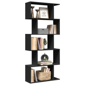 Librería divisora 5 niveles madera ingeniería negra 70x24x161cm by , Bookcases and shelves - Ref: Foro24-858094, Price: 66,62...