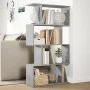 Librería divisora 4 niveles madera gris hormigón 70x24x129 cm by , Bookcases and shelves - Ref: Foro24-858105, Price: 53,83 €...