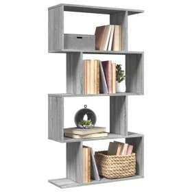 Librería divisora 4 niveles madera gris Sonoma 70x24x129 cm by , Bookcases and shelves - Ref: Foro24-858107, Price: 53,30 €, ...