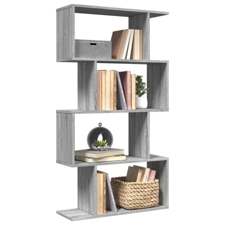 Bücherregal mit 4 Ebenen aus Sonoma-Grau-Holz, 70x24x129 cm. von , Bücherregale und Regale - Ref: Foro24-858107, Preis: 53,30...