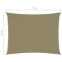 Toldo de vela rectangular tela Oxford beige 5x7 m de vidaXL, Sombrillas - Ref: Foro24-135165, Precio: 93,75 €, Descuento: %