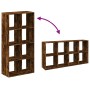 Librería divisora madera roble ahumado 69,5x29x137,5cm by , Bookcases and shelves - Ref: Foro24-858025, Price: 73,86 €, Disco...