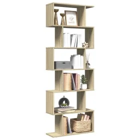 Librería divisora 6 niveles madera roble Sonoma 70x24x193 cm by , Bookcases and shelves - Ref: Foro24-858086, Price: 76,16 €,...