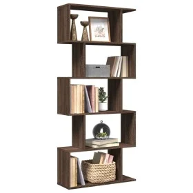 Librería divisora 5 niveles madera marrón roble 70x24x161 cm by , Bookcases and shelves - Ref: Foro24-858099, Price: 67,29 €,...
