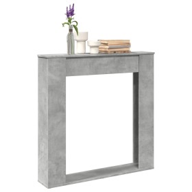 Kaminumrandung aus grauem Beton-Ingenieurholz 100x20x100 cm. von , Zubehör für Holzöfen und Kamine - Ref: Foro24-854574, Prei...