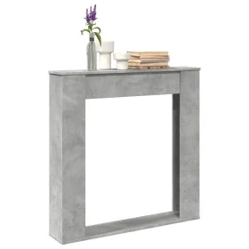 Kaminumrandung aus grauem Beton-Ingenieurholz 100x20x100 cm. von , Zubehör für Holzöfen und Kamine - Ref: Foro24-854574, Prei...