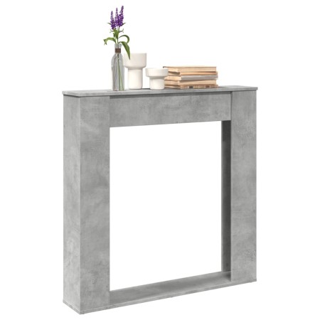 Kaminumrandung aus grauem Beton-Ingenieurholz 100x20x100 cm. von , Zubehör für Holzöfen und Kamine - Ref: Foro24-854574, Prei...