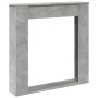 Kaminumrandung aus grauem Beton-Ingenieurholz 100x20x100 cm. von , Zubehör für Holzöfen und Kamine - Ref: Foro24-854574, Prei...