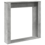 Kaminumrandung aus grauem Beton-Ingenieurholz 100x20x100 cm. von , Zubehör für Holzöfen und Kamine - Ref: Foro24-854574, Prei...