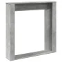 Kaminumrandung aus grauem Beton-Ingenieurholz 100x20x100 cm. von , Zubehör für Holzöfen und Kamine - Ref: Foro24-854574, Prei...