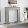 Borde de chimenea madera ingeniería gris Sonoma 100x20x100 cm by , Accessories for wood ovens and fireplaces - Ref: Foro24-85...