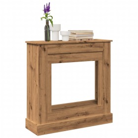 Kaminholzregal aus Eichen-Ingenieurholz, handgefertigt, 90x30x90 cm. von , Zubehör für Holzöfen und Kamine - Ref: Foro24-8545...