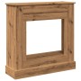 Kaminholzregal aus Eichen-Ingenieurholz, handgefertigt, 90x30x90 cm. von , Zubehör für Holzöfen und Kamine - Ref: Foro24-8545...