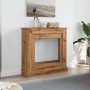 Kaminholzregal aus Eichen-Ingenieurholz, handgefertigt, 90x30x90 cm. von , Zubehör für Holzöfen und Kamine - Ref: Foro24-8545...