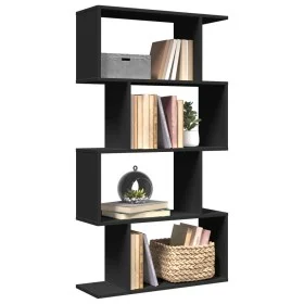 Librería divisora 4 niveles madera ingeniería negra 70x24x129cm by , Bookcases and shelves - Ref: Foro24-858103, Price: 57,46...