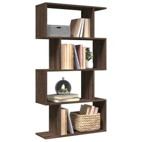 Librería divisora 4 niveles madera marrón roble 70x24x129 cm by , Bookcases and shelves - Ref: Foro24-858108, Price: 53,30 €,...