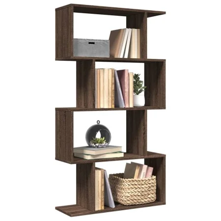 Librería divisora 4 niveles madera marrón roble 70x24x129 cm by , Bookcases and shelves - Ref: Foro24-858108, Price: 53,30 €,...