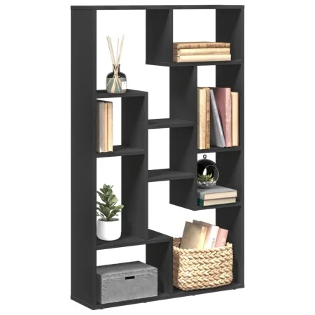 Estantería de madera de ingeniería negra 72x20x120 cm de , Librerías y estanterías - Ref: Foro24-858157, Precio: 75,33 €, Des...