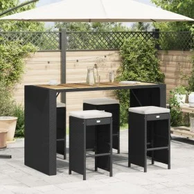 Taburetes altos de bar de jardín cojines 4 uds ratán PE negro von , Gartenstühle - Ref: Foro24-368689, Preis: 253,56 €, Rabat...