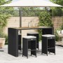 Taburetes altos de bar de jardín cojines 4 uds ratán PE negro by , Garden chairs - Ref: Foro24-368689, Price: 224,95 €, Disco...