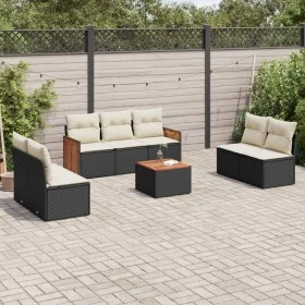 8-teiliges Gartensofa-Set mit schwarzen Polstern aus synthetischem Rattan. von , Gartensets - Ref: Foro24-3259963, Preis: 451...