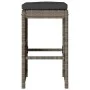 Hochbarhocker für den Garten mit 2 Stück grauen PE-Rattan-Kissen. von , Gartenstühle - Ref: Foro24-368687, Preis: 135,50 €, R...