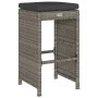 Hochbarhocker für den Garten mit 2 Stück grauen PE-Rattan-Kissen. von , Gartenstühle - Ref: Foro24-368687, Preis: 135,50 €, R...