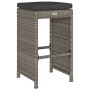 Taburetes altos de bar de jardín cojines 2 uds ratán PE gris de , Sillas de jardín - Ref: Foro24-368687, Precio: 103,83 €