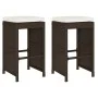 Küchenhocker mit Kissen, 2 Stück, aus braunem synthetischem Rattan. von , Gartenstühle - Ref: Foro24-368685, Preis: 135,50 €,...
