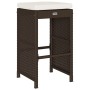 Küchenhocker mit Kissen, 2 Stück, aus braunem synthetischem Rattan. von , Gartenstühle - Ref: Foro24-368685, Preis: 120,55 €,...